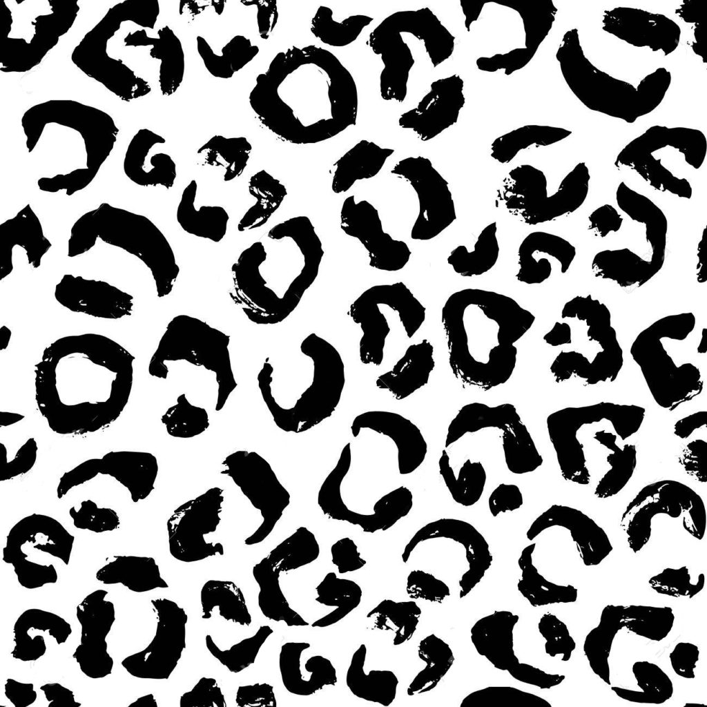 Vector illustration Leopard print seamless pattern. Black and white ...
